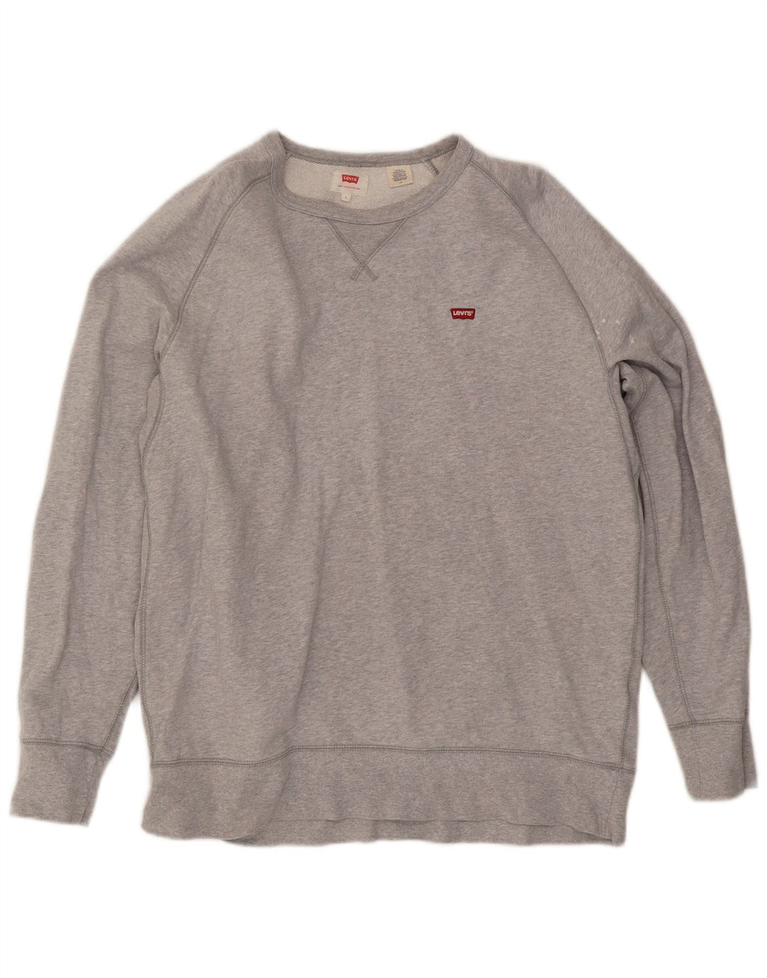 Levi's Sweatshirt-trøje til mænd, stor grå flækket bomuld