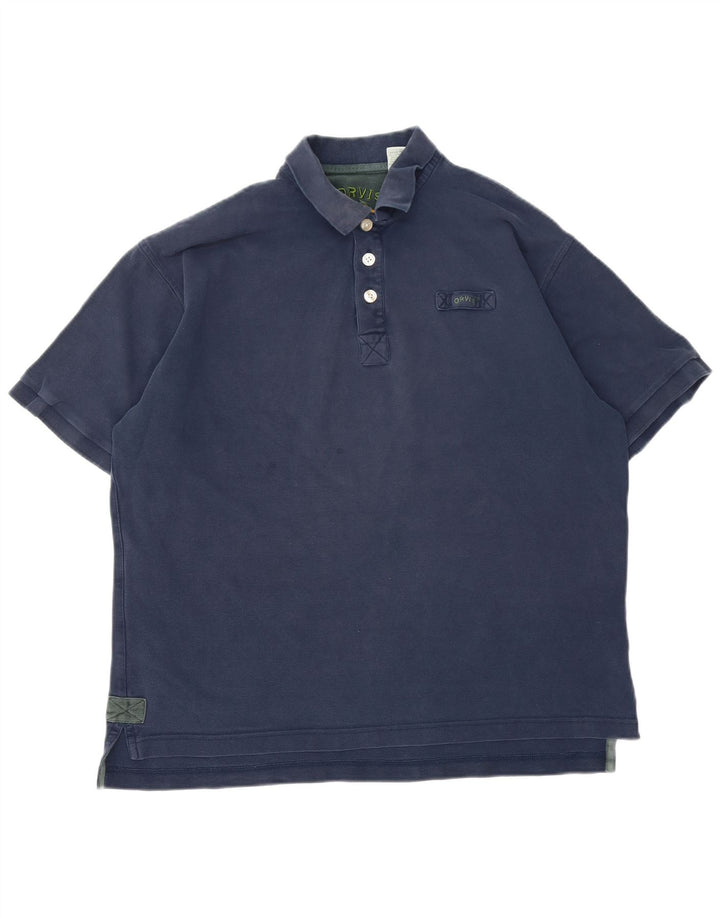 Orvis herre poloshirt Stor marineblå bomuld