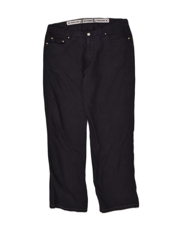 GIANFRANCO FERRE Womens Straight Casual Trousers W30 L30 Navy Blue | Vintage Gianfranco Ferre | Thrift | Second-Hand Gianfranco Ferre | Used Clothing | Messina Hembry 