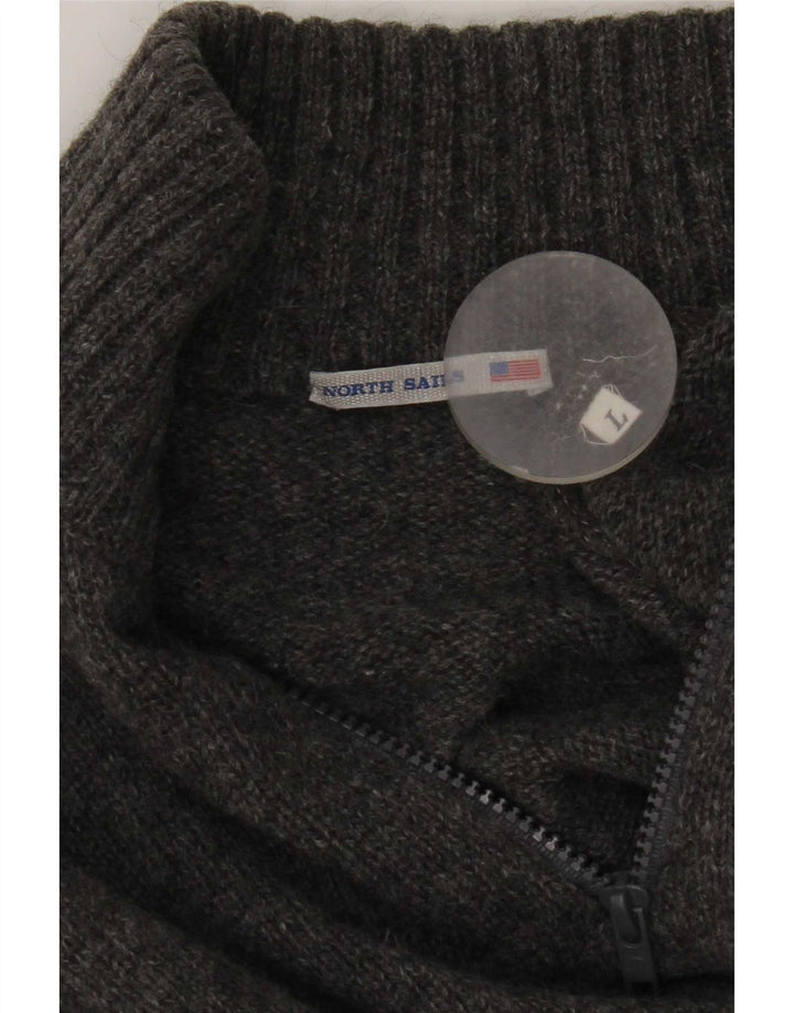 North Sails Herre Zip Neck Jumper Sweater Large Grå Flecked