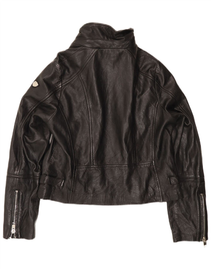 Gipsy Womens Læder Biker Jacket UK 20 2XL Sort