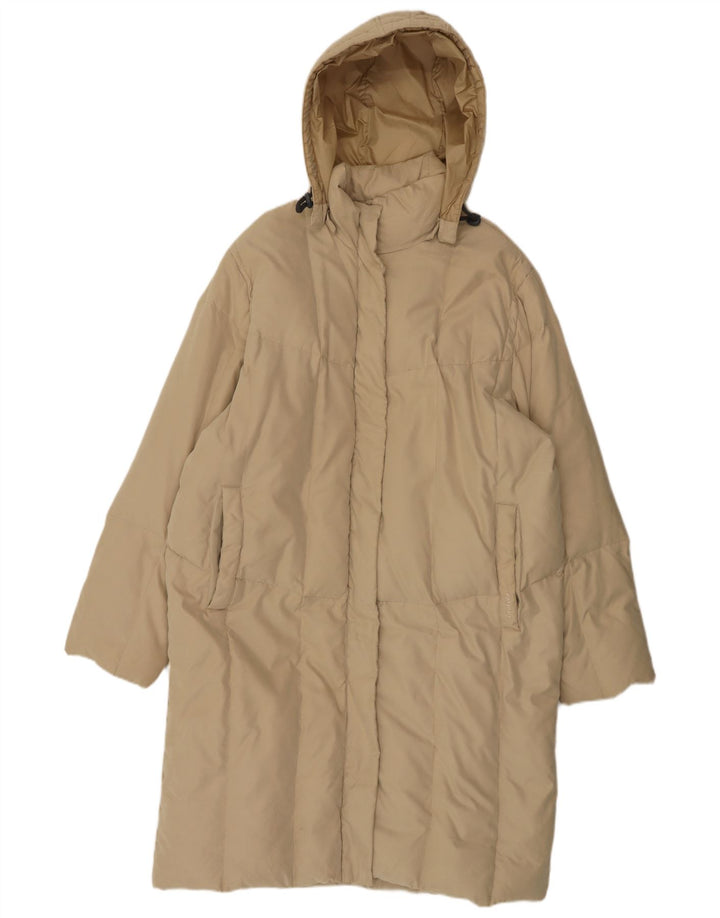 Invicta Dame Hætte Oversized Polstret Frakke UK 18 XL Beige Polyester
