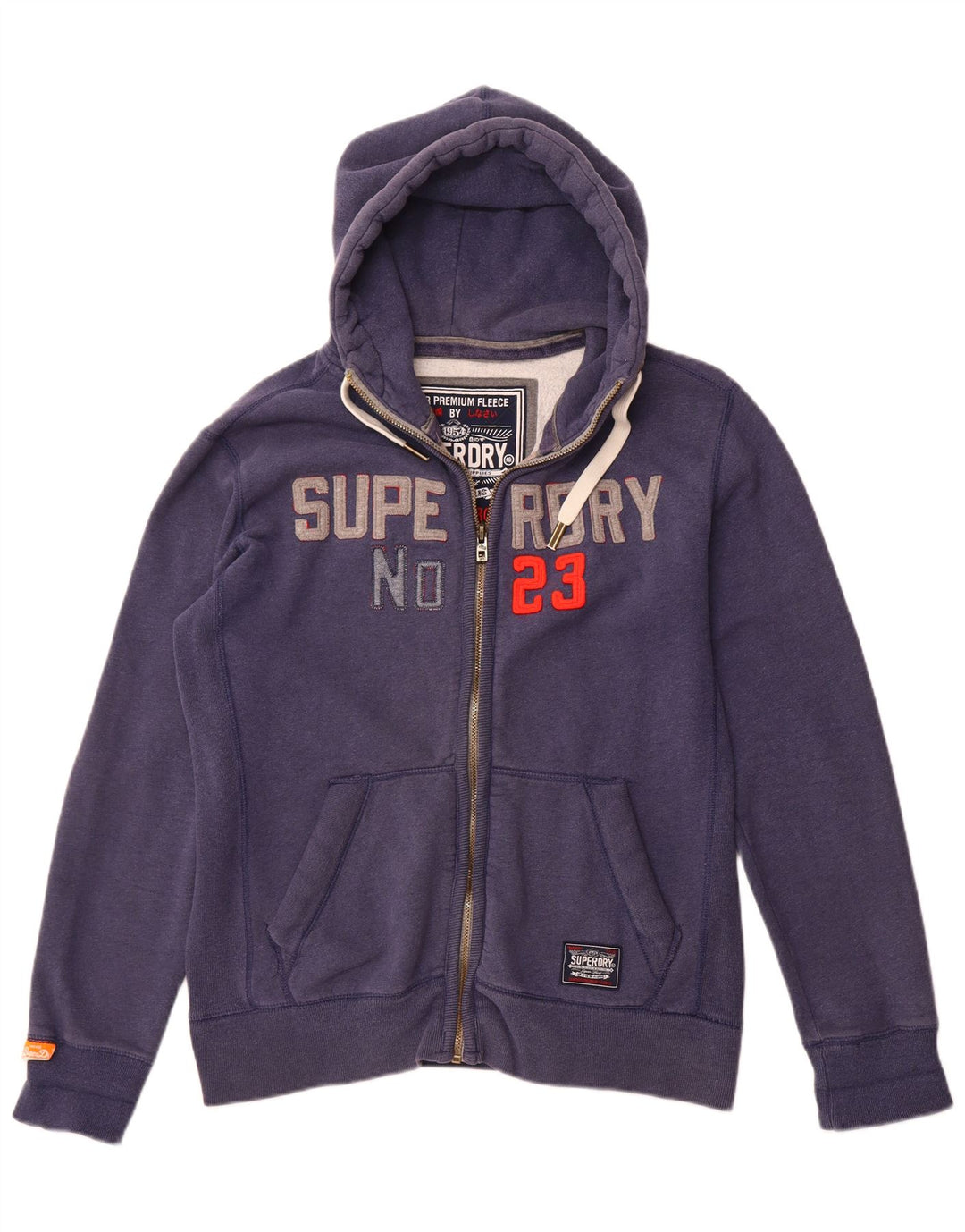 Superdry Herre grafisk hættetrøje med lynlås XL marineblå bomuld