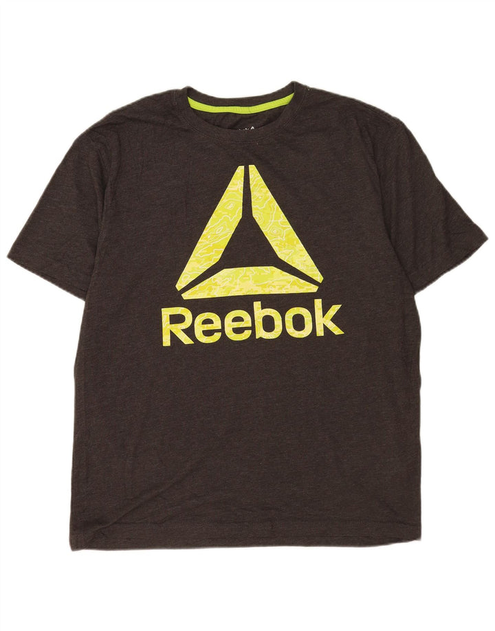 Reebok Herre Grafisk T-Shirt Top Stor Grå Bomuld