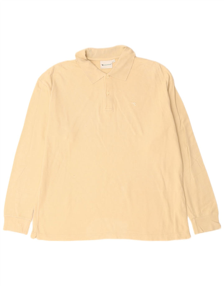 DIADORA Langærmet Polo Shirt til mænd IT 50 Medium Beige Bomuld