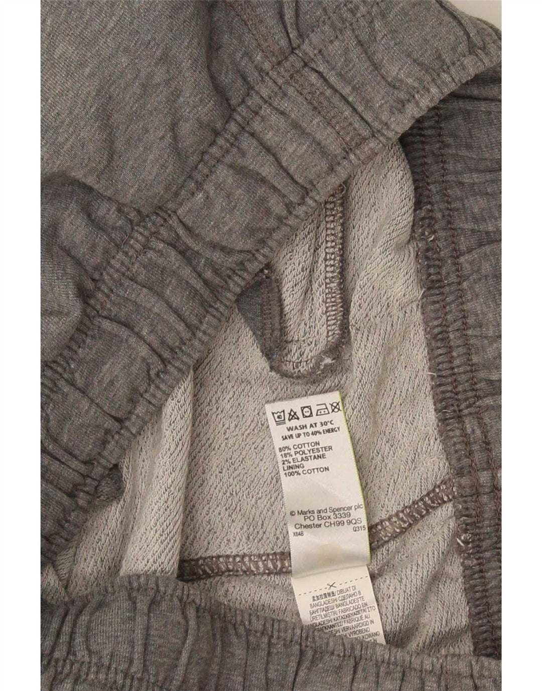 Marks & Spencer Træningsdragtsbukser til mænd XL Grå Flecked Bomuld
