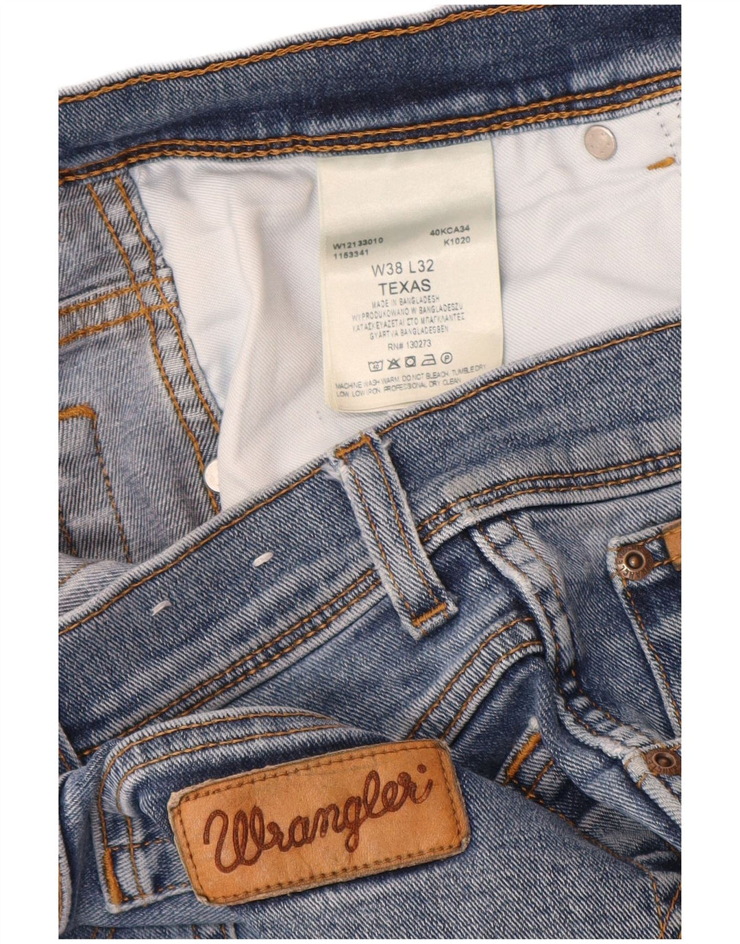 Wrangler Herre Texas Straight Jeans W38 L32 Blå Bomuld