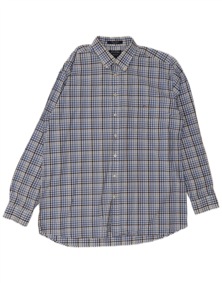 Gant herre Regular Fit skjorte XL blå Gingham bomuld