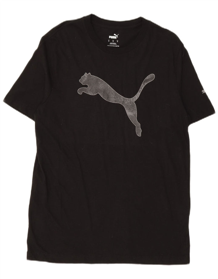 PUMA Grafisk T-shirt til mænd, medium sort bomuld