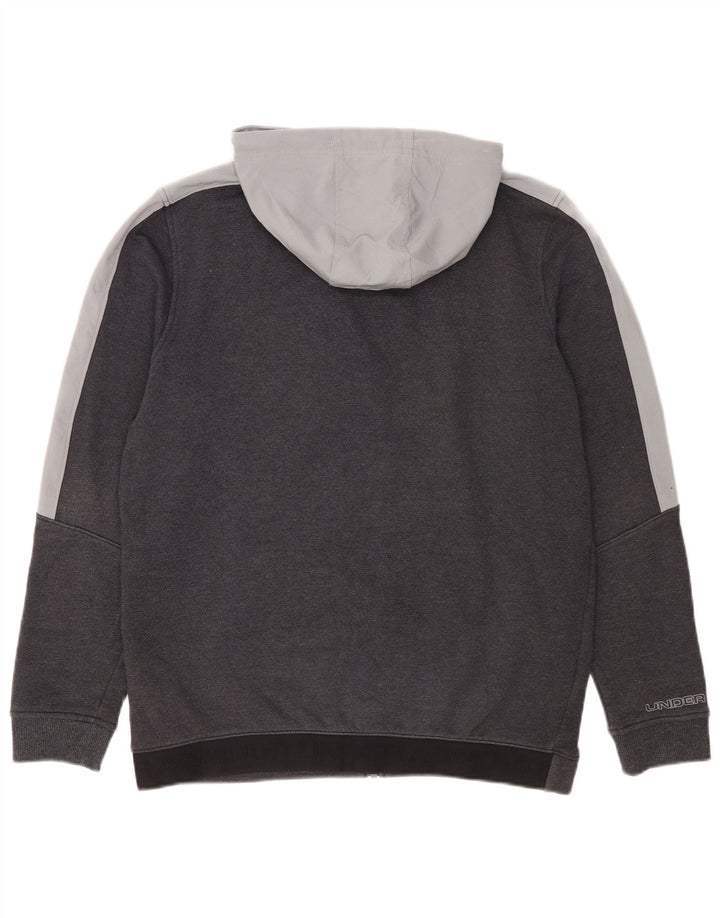 Under Armour Herre hættetrøje med lynlås mellemgrå Colourblock Bomuld