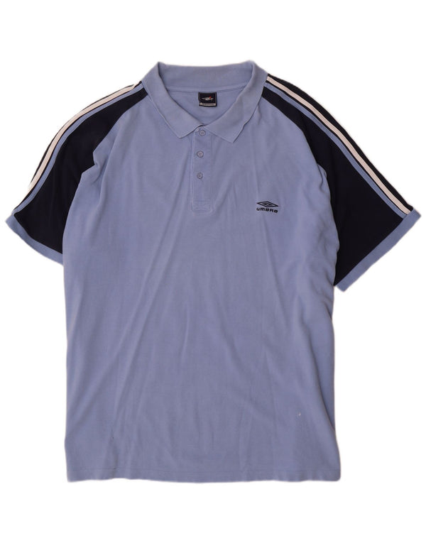 Umbro Herre Polo Shirt 4XL Blå Colourblock Bomuld