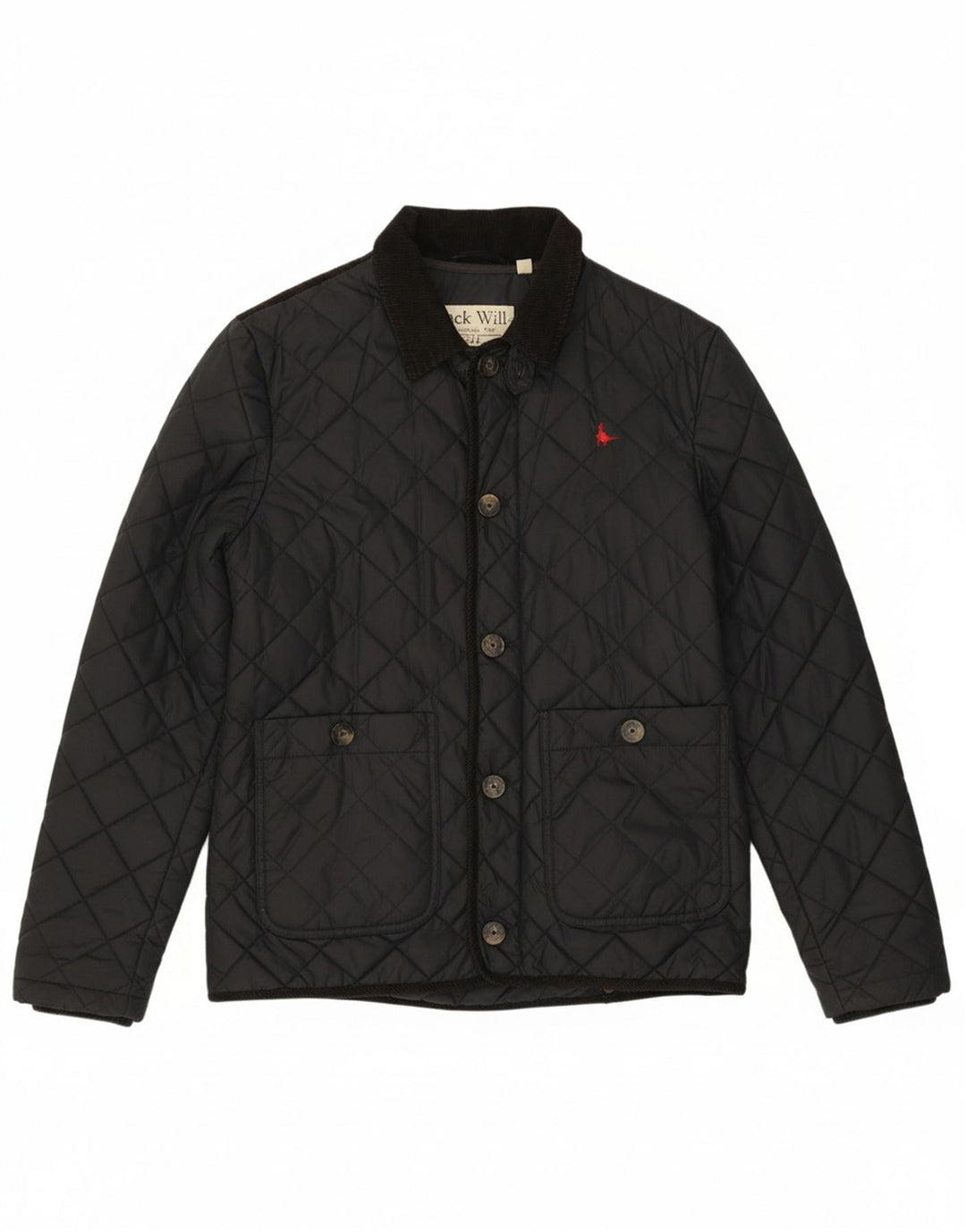 JACK WILLS Mens Quilted Jacket UK 40 Large Black Nylon