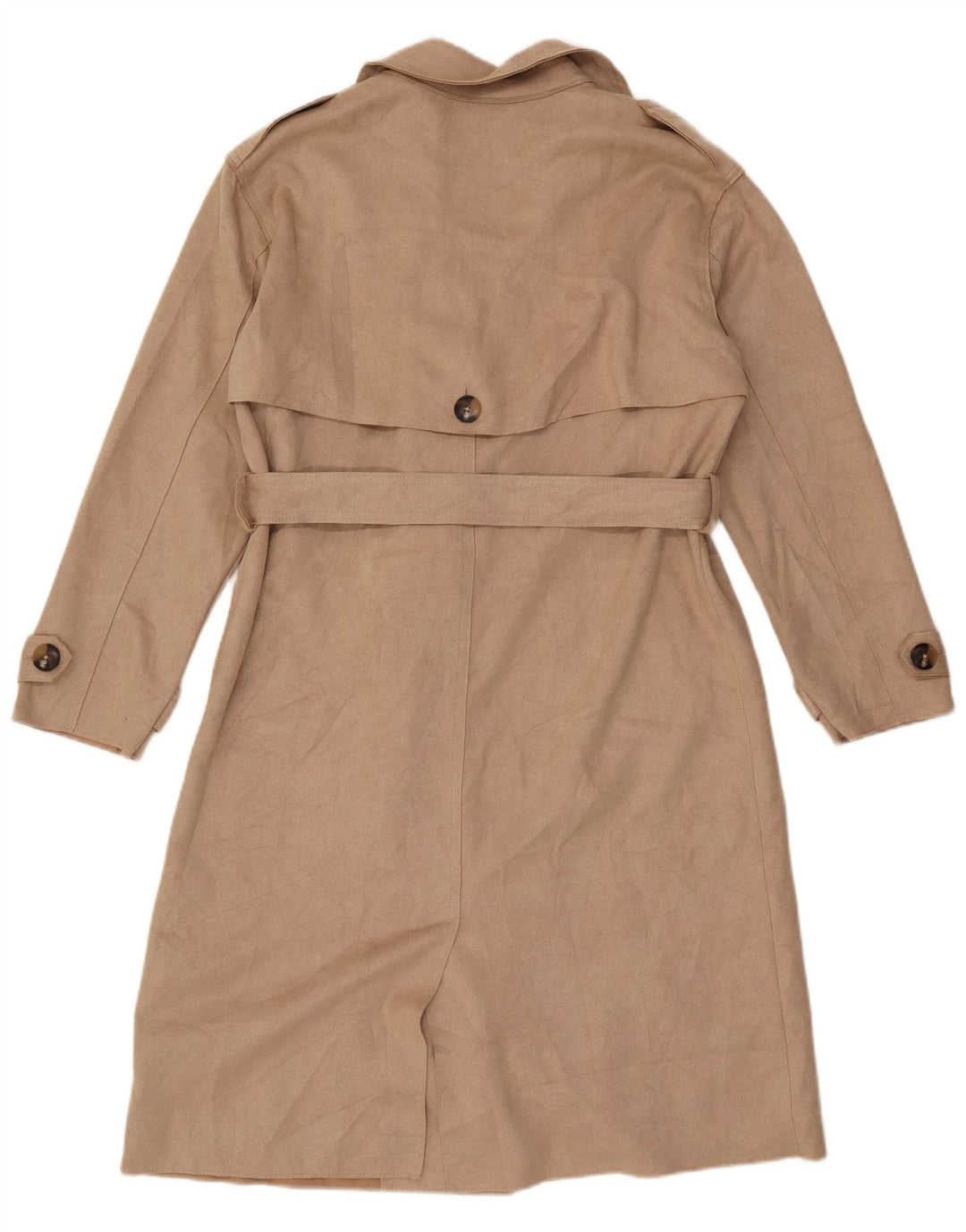 Zara Trench Coat til kvinder UK 14 Medium Beige Polyester