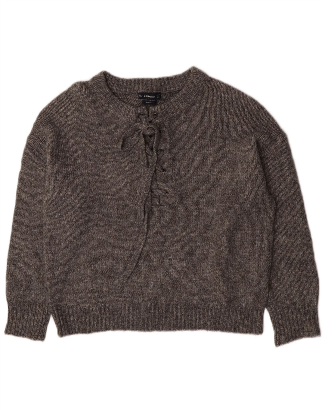 Zara Dame Oversized Crew Neck sweater UK 14 Medium Grey