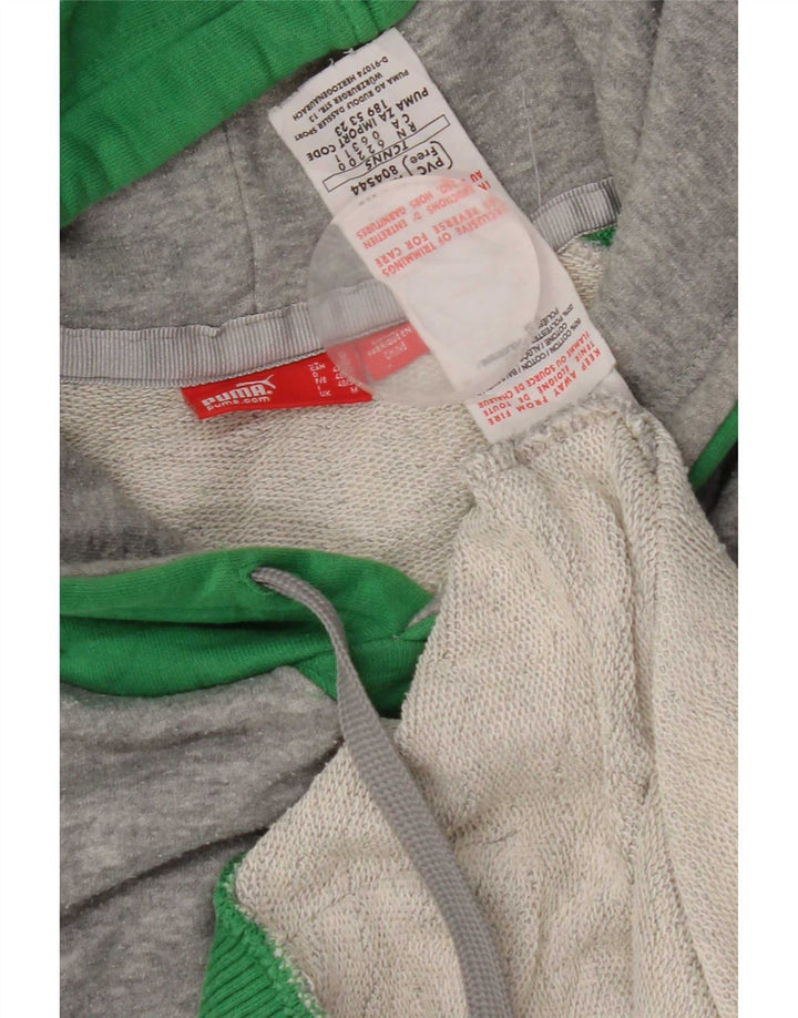Puma Herre grafisk hættetrøje Jumper Medium Grey Colourblock Bomuld