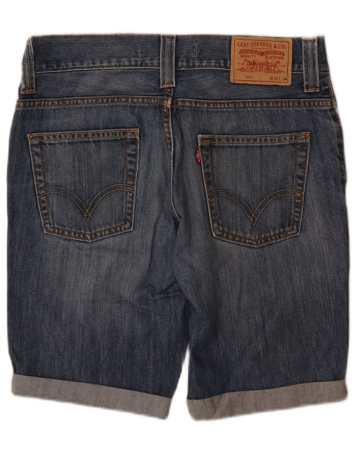 LEVI'S Herre 511 Slim Denim Shorts W32 Medium Blue Bomuld
