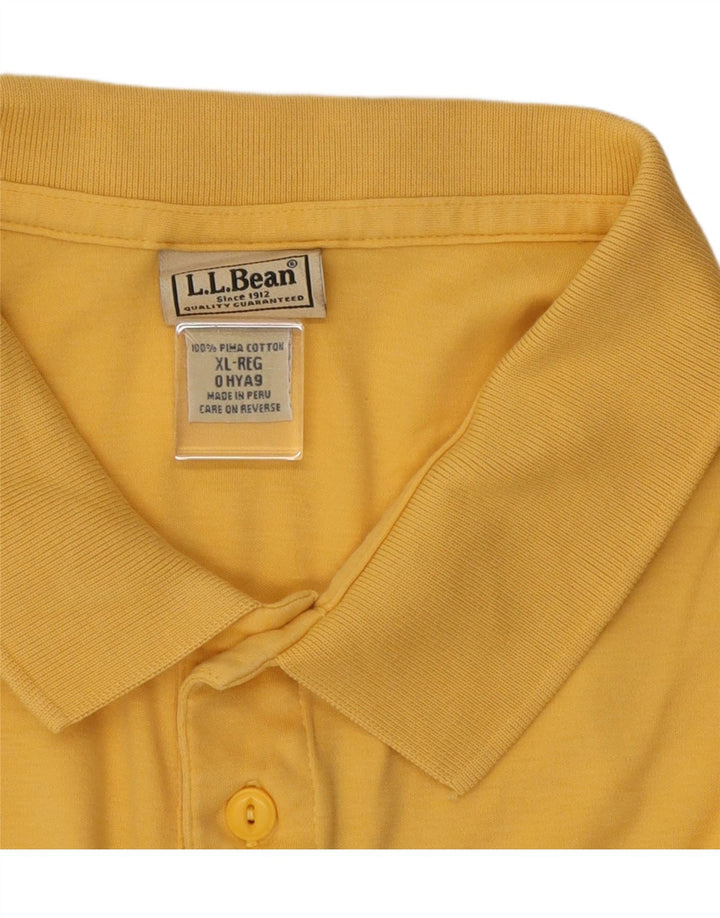 L.L.BEAN Poloshirt til mænd XL Gul bomuld