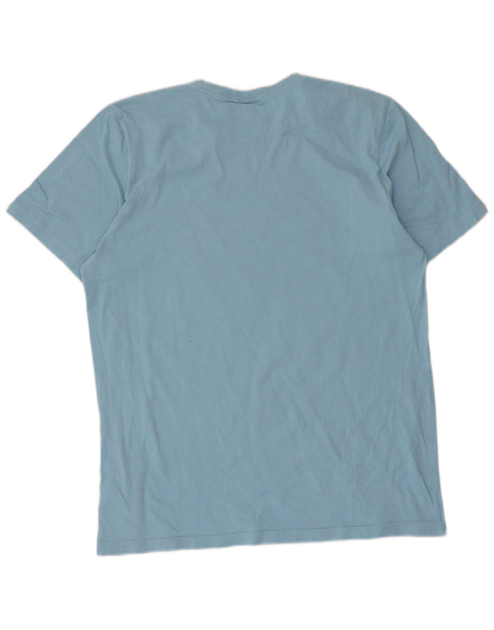 Adidas Grafisk T-shirt top mellemblå bomuld til mænd