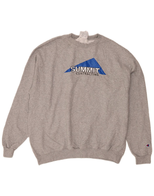 Champion Herre Summit Graphic Sweatshirt Jumper XL Grå Flecked Bomuld