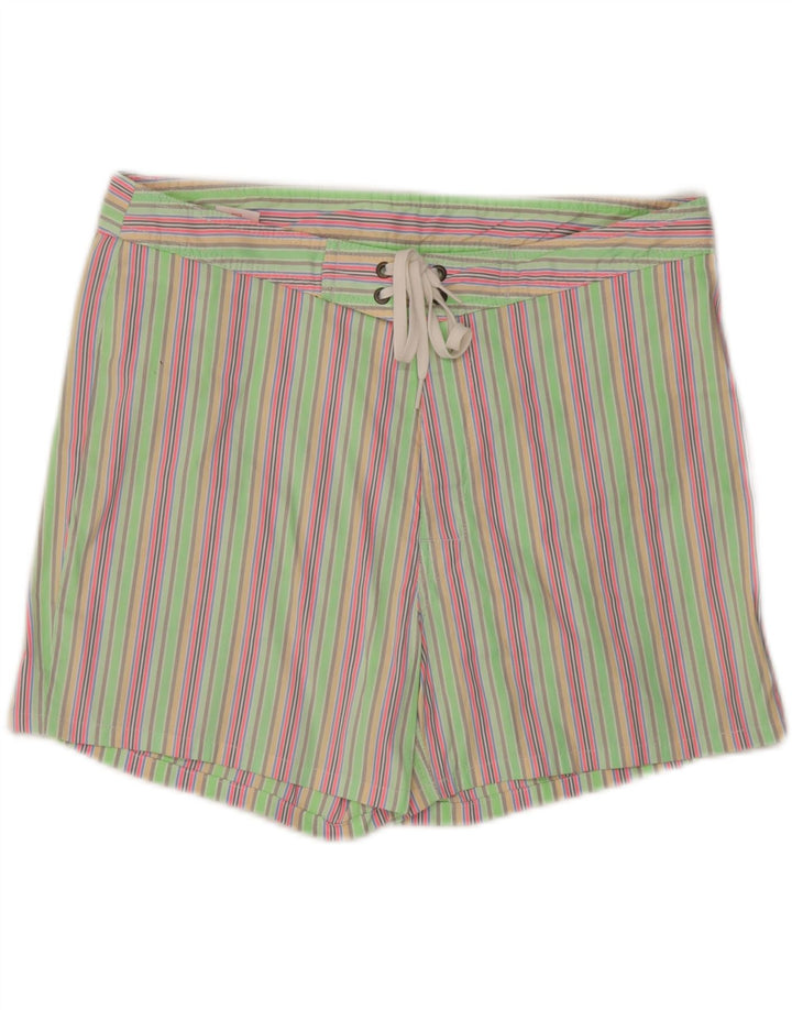 Sundek Badeshorts til mænd Stor grøn stribet polyester