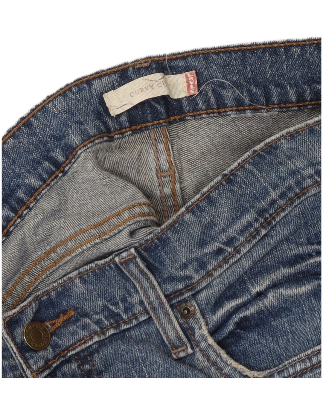 Levi's Kvinder Curvy Straight Jeans W34 L31 Blå