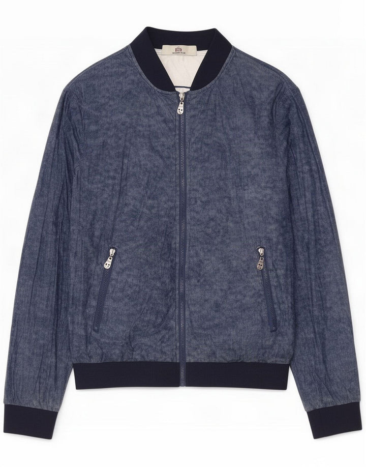 Vintage Bomber Jacket til mænd UK 38 Medium Blue Flecked Polyethylene