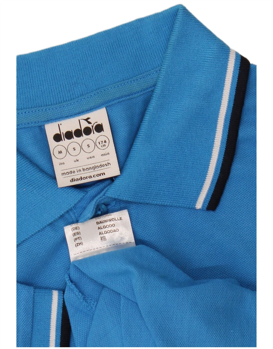 DIADORA Poloskjorte til mænd, lille blå bomuld