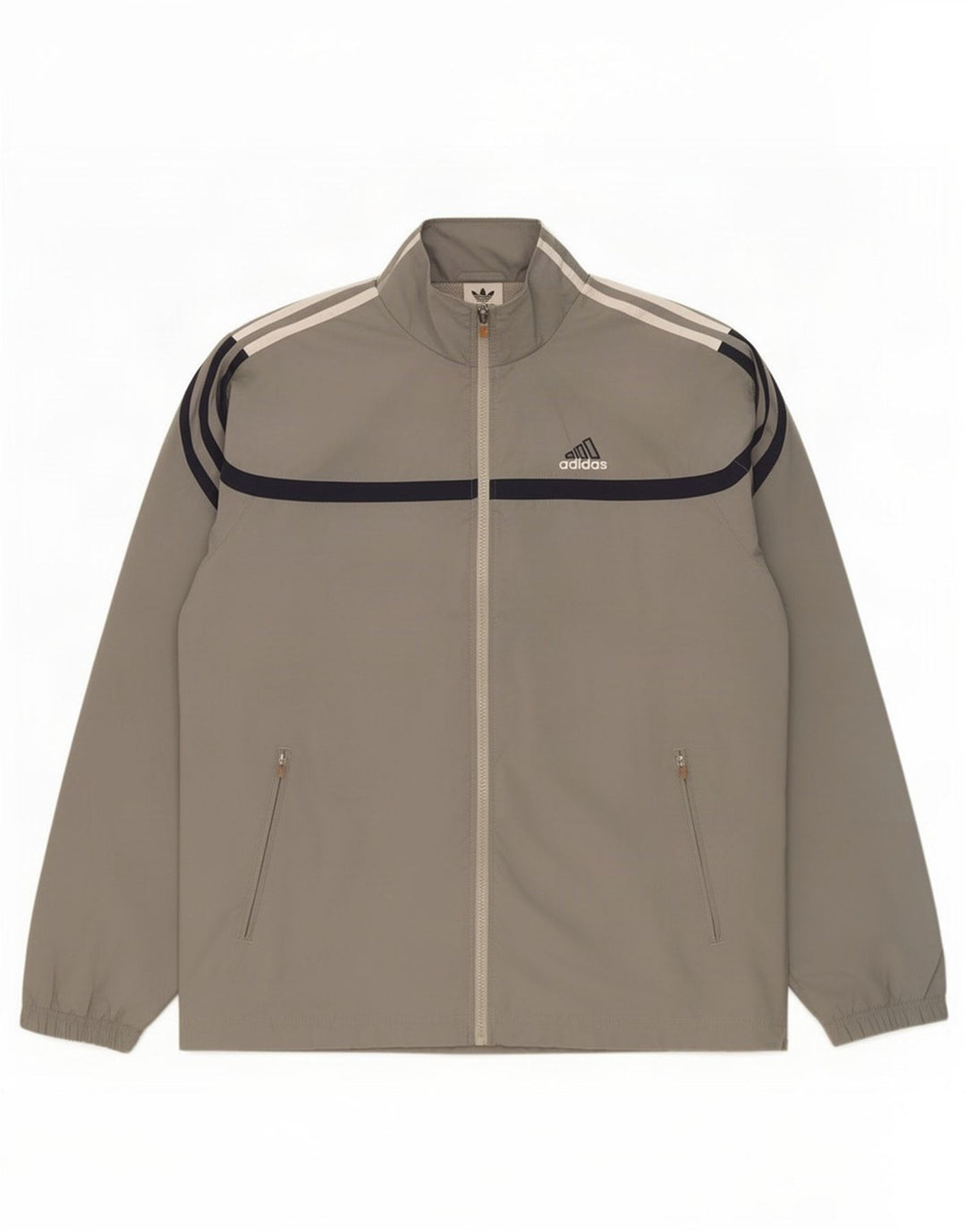 Adidas Herre grafisk træningsdragt Topjakke UK 40/42 Medium Grey Polyester