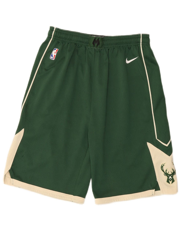 Nike Herre Milwaukee Bucks grafiske sportsshorts XL Grøn Colourblock