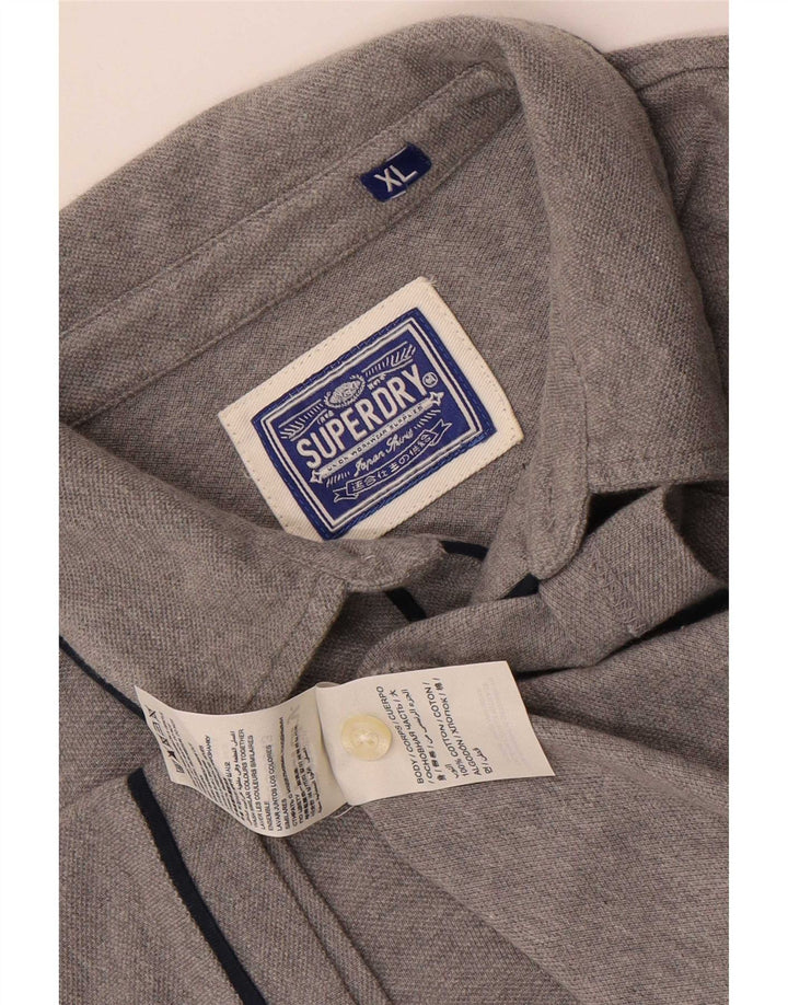 Superdry Polo Shirt til mænd XL Grå Flecked Bomuld