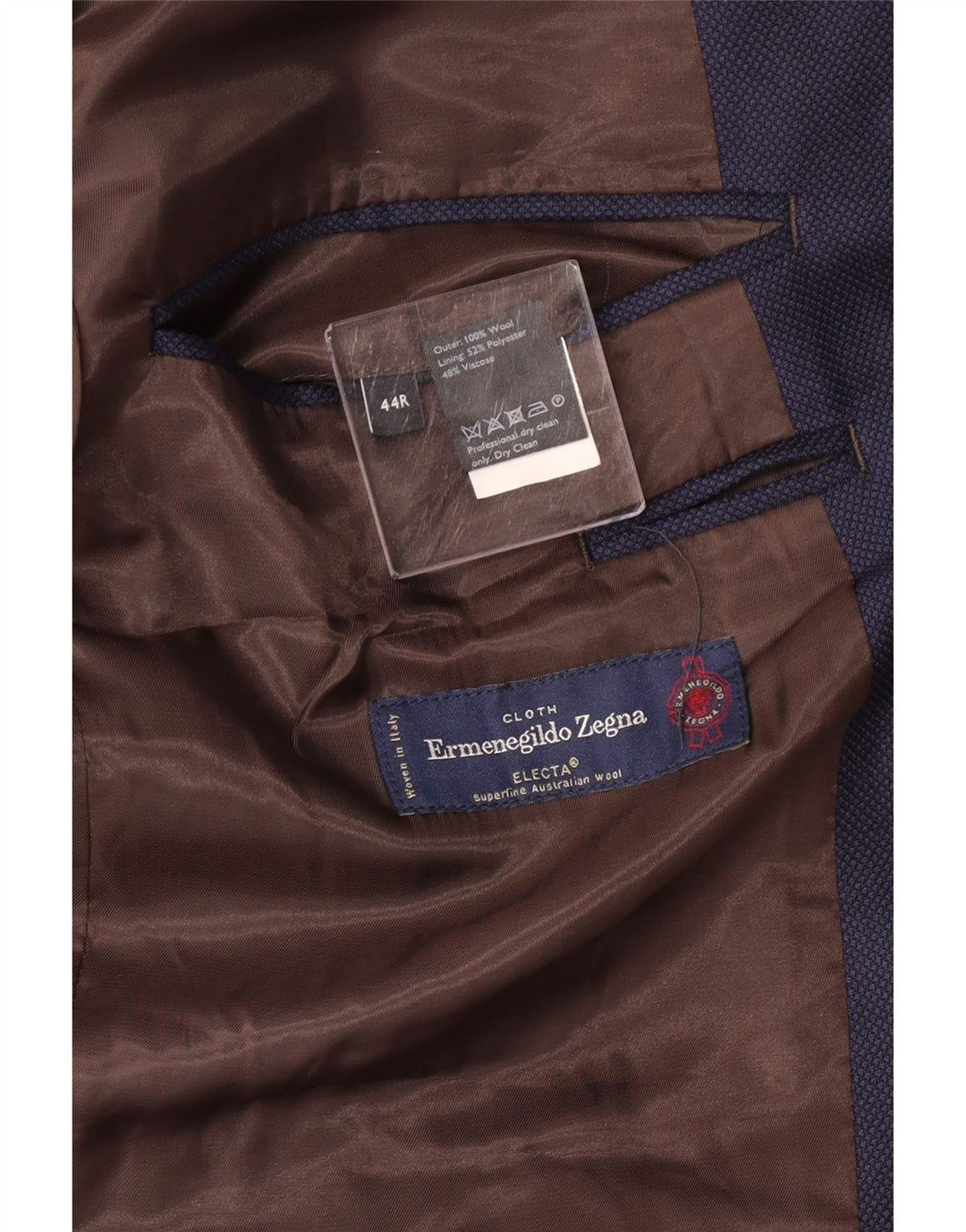 ERMENEGILDO ZEGNA Herre 2-knaps blazerjakke UK 44 2XL Marineblå Uld