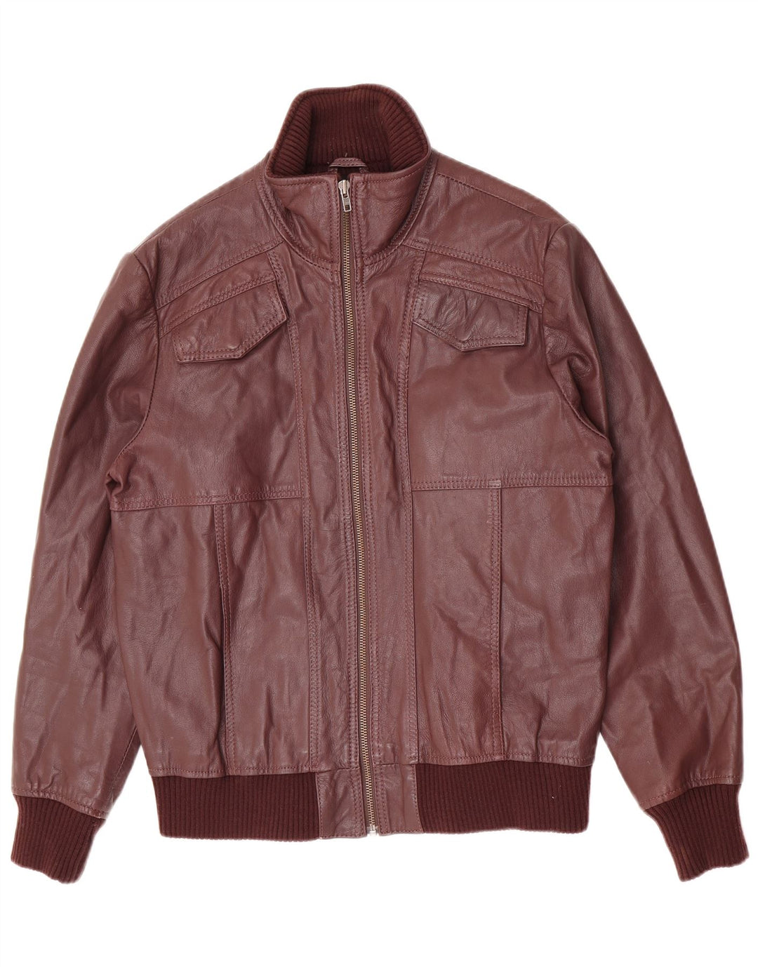 Udvalgt Herre Læderjakke UK 40 Large Maroon Læder
