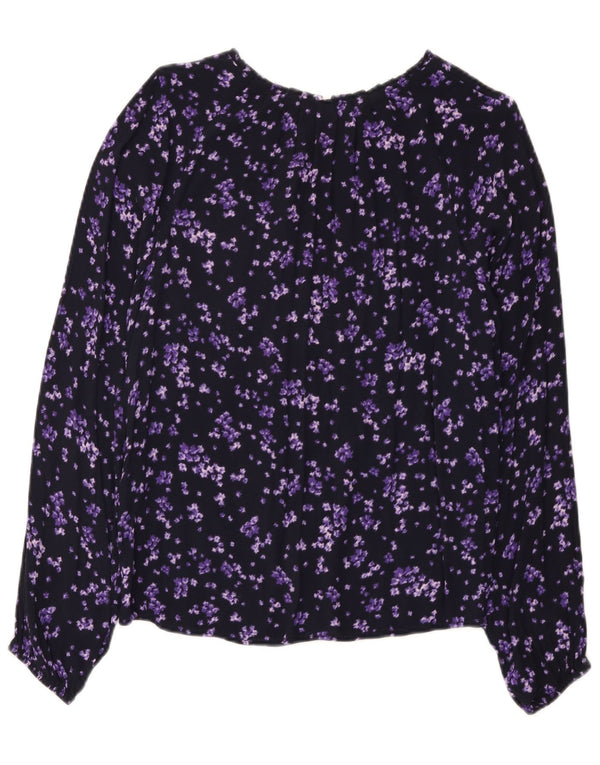 C&A Damebluse Top EU 38 Medium Purple Floral Viscose