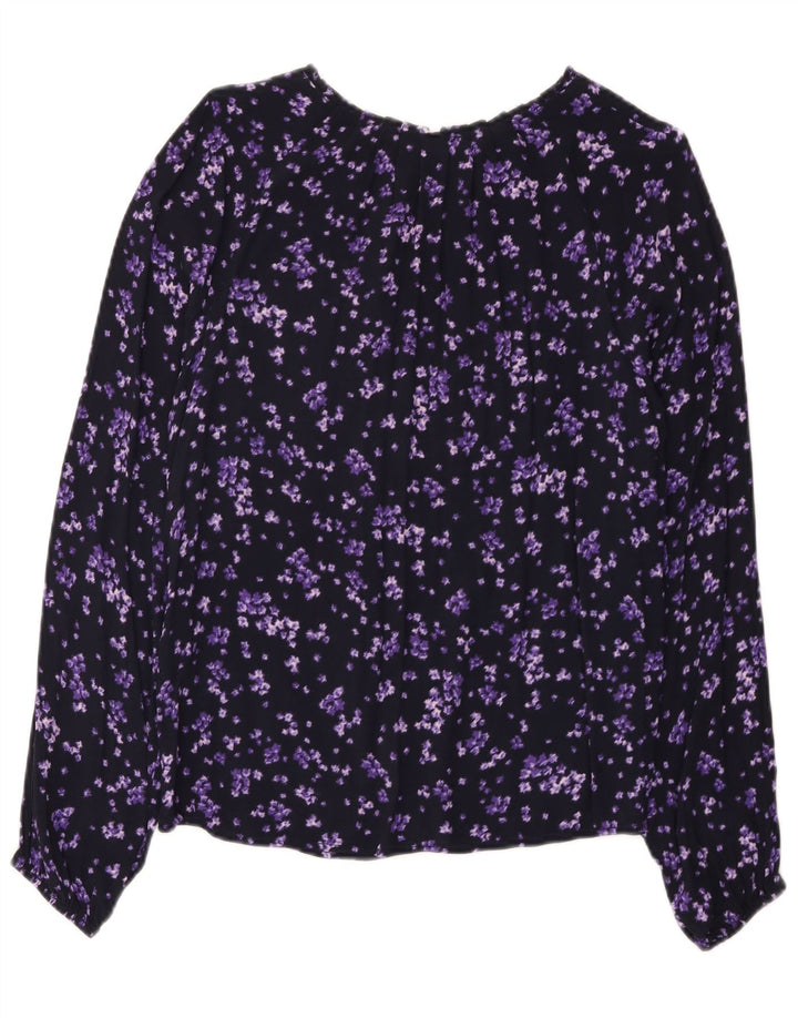 C&A Damebluse Top EU 38 Medium Purple Floral Viscose