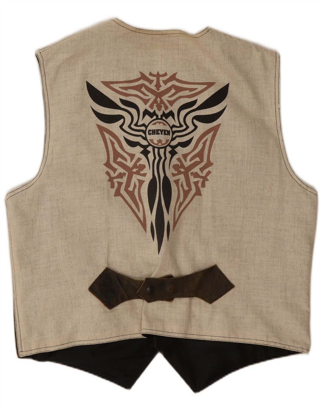 Vintage herre grafisk vest, stor kaki