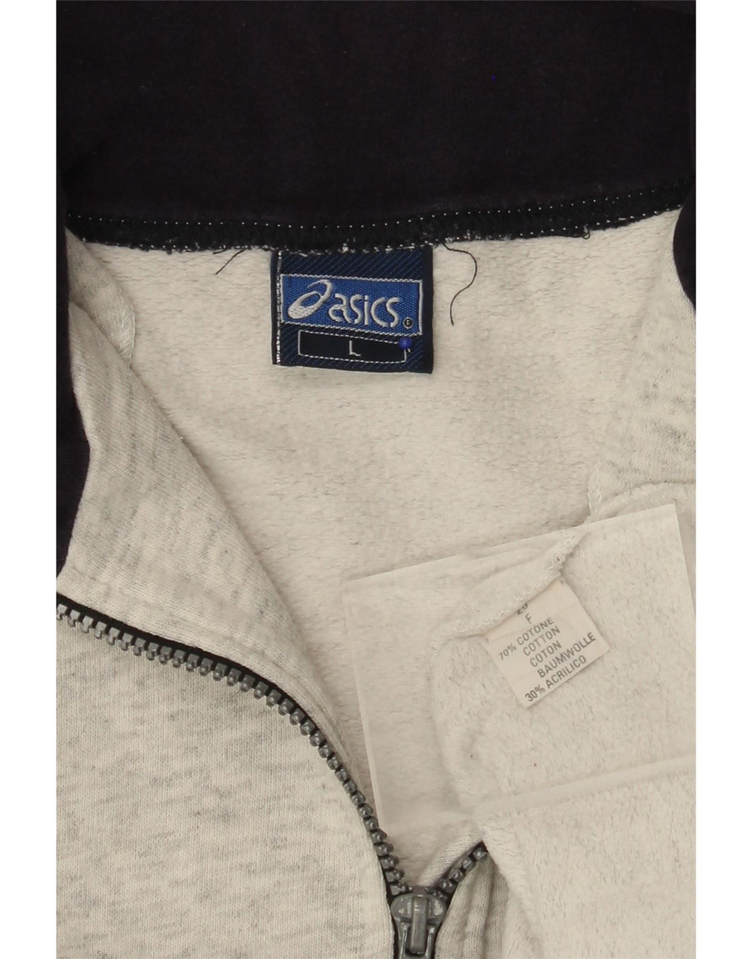 ASICS Herre Grafisk Zip Neck Sweatshirt Jumper Stor Grå Bomuld