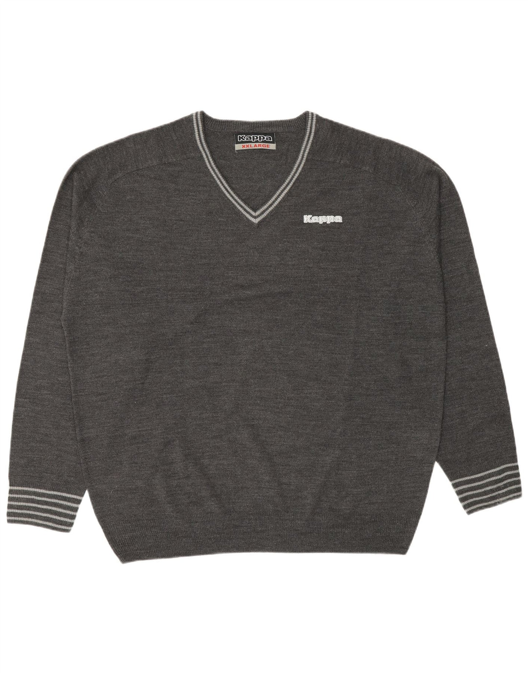 Kappa Herre V-hals sweater 2XL Grå Akryl