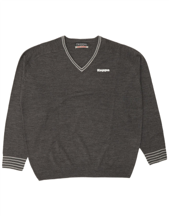 Kappa Herre V-hals sweater 2XL Grå Akryl