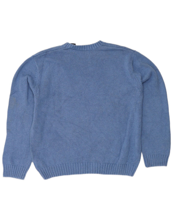 Chaps Dame Boat Neck Jumper Sweater UK 16 Stor Blå Bomuld