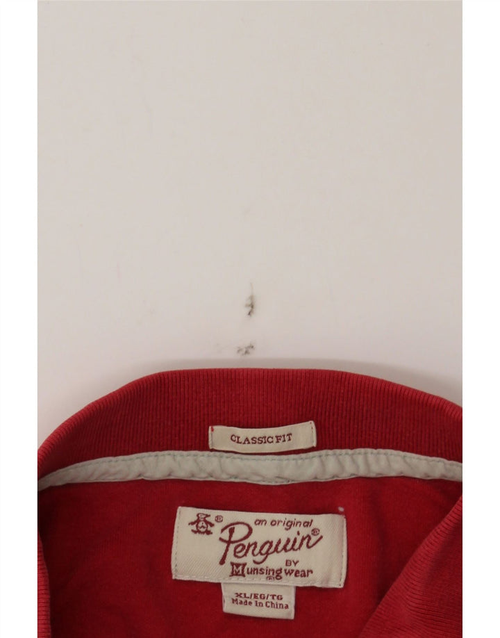 PENGUIN Mens Classic Fit Polo Shirt XL Red Cotton Vintage Penguin and Second-Hand Penguin from Messina Hembry 