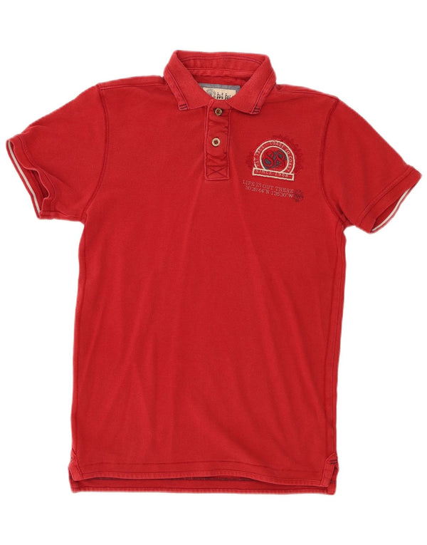 Fat Face Herre grafisk poloshirt XS rød bomuld