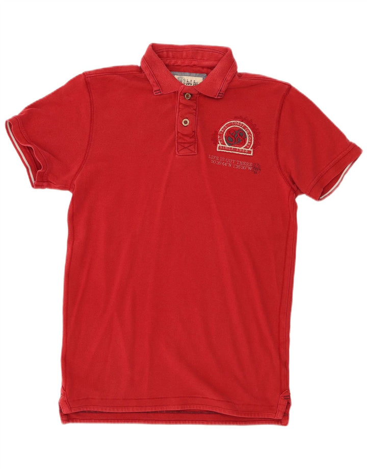 Fat Face Herre grafisk poloshirt XS rød bomuld