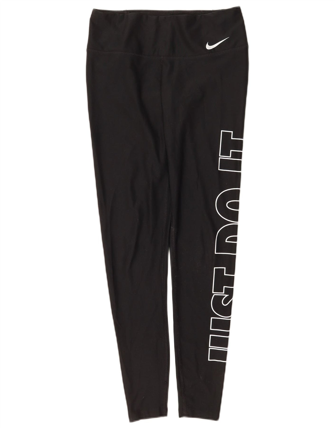 Nike Dame Dri Fit Grafiske Leggings UK 8 Small Black Polyester