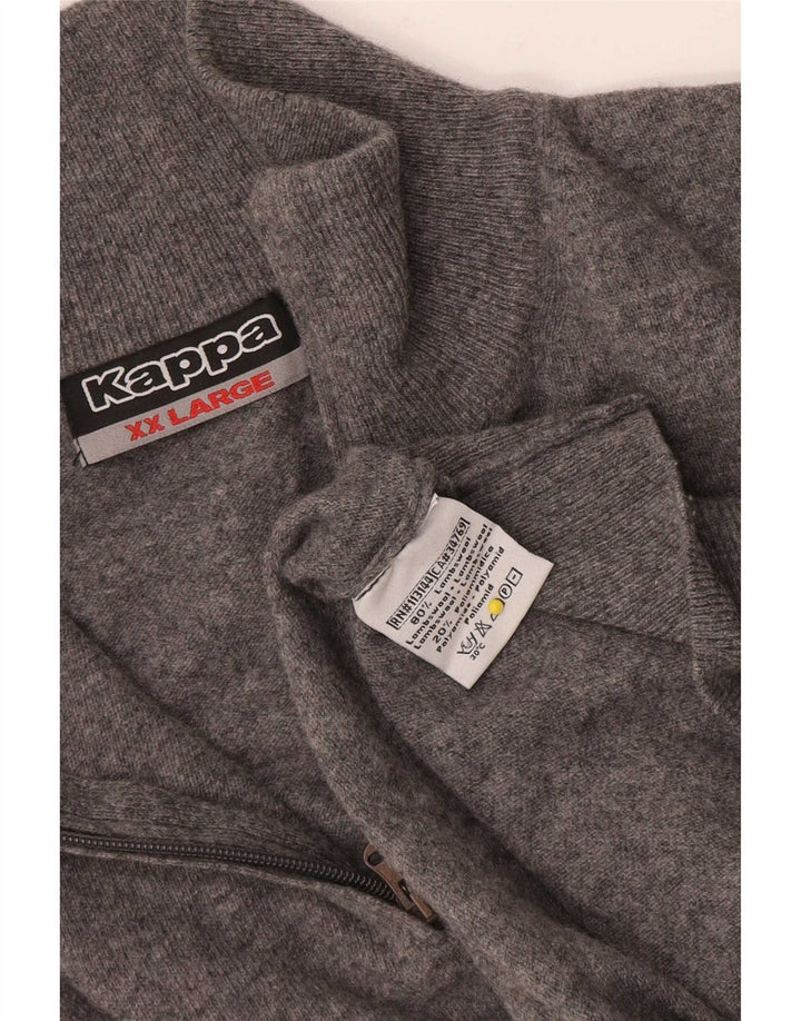 Kappa Herre Zip Neck Jumper Sweater 2XL Grå lammeuld
