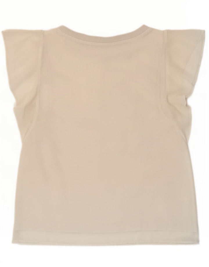 Zara Damebluse Top UK 12 Medium White Polyester