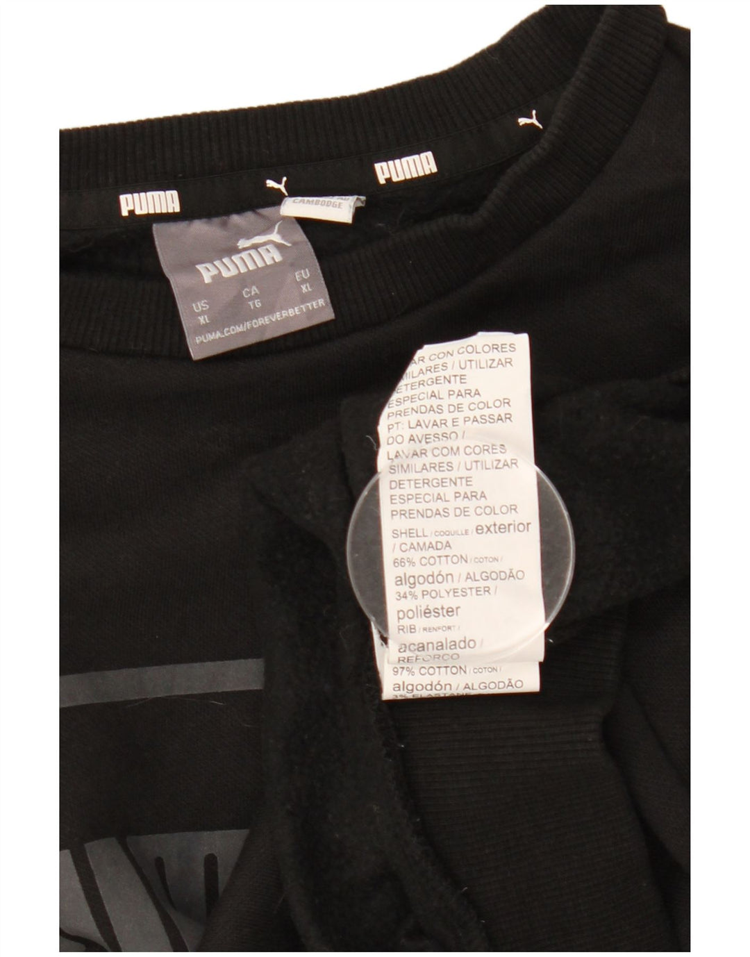Puma Herre Grafisk Sweatshirt Jumper XL Sort Bomuld