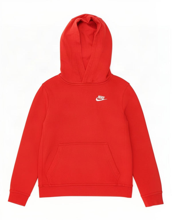 Nike Boys Hoodie Jumper 10-11 år Medium Rød Bomuld