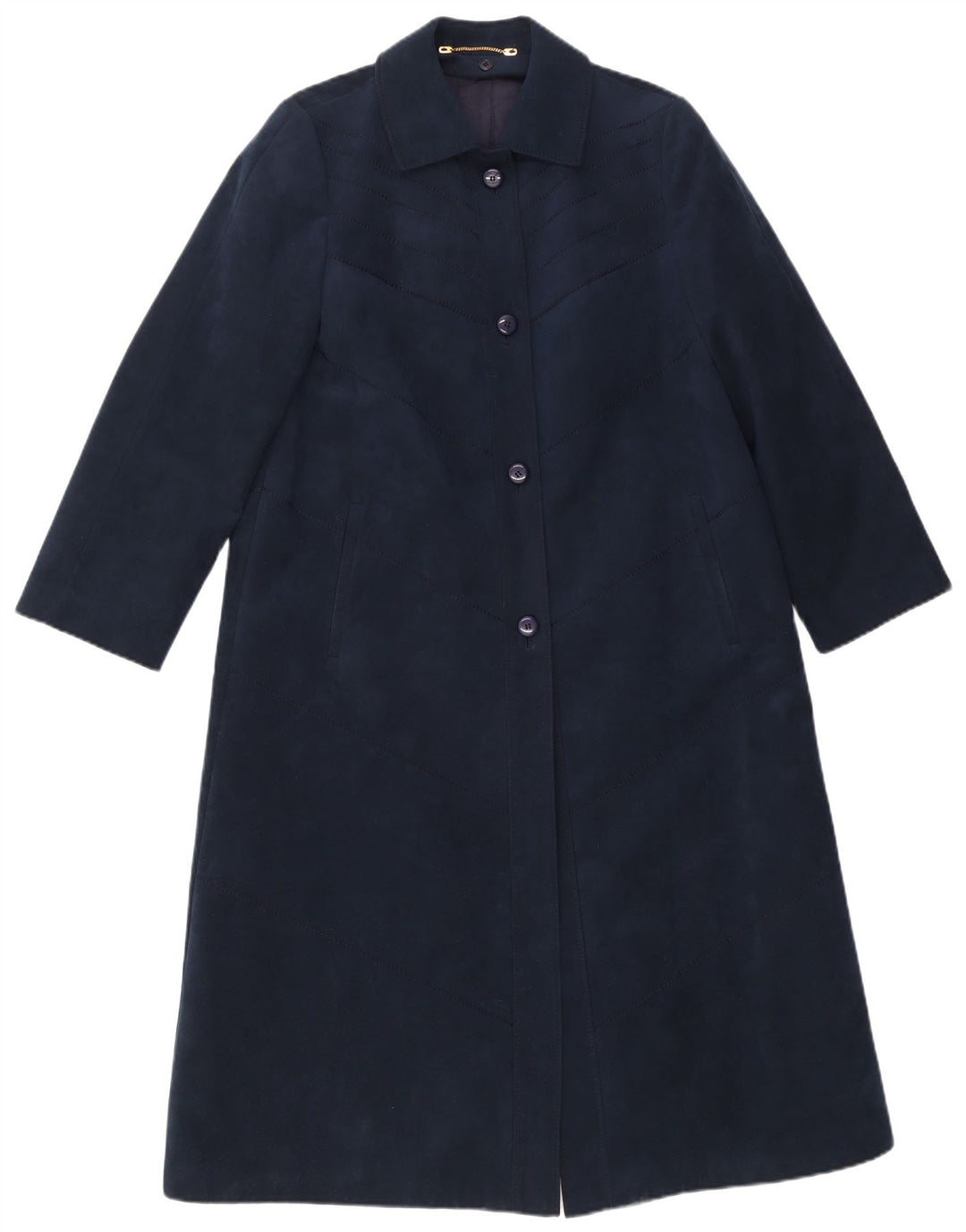 Ralph Dame Overfrakke UK 14 Medium Navy Blue Viscose
