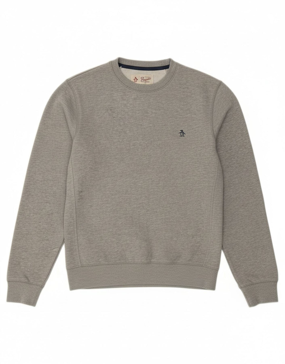 PENGUIN Mens Sweatshirt Jumper Small Grey Cotton