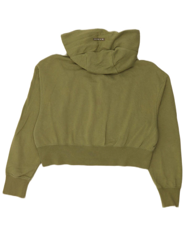 Nike Girls Crop hættetrøje med lynlås 6-7 år XS Khaki Bomuld
